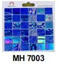 Gạch mosaic thủy tinh nhập khẩu, màu xanh dương, KT viên  48mm x 48mm, KT vỉ 300x300mm, MH 7003 (1 thùng 22 vĩ = 2m2)